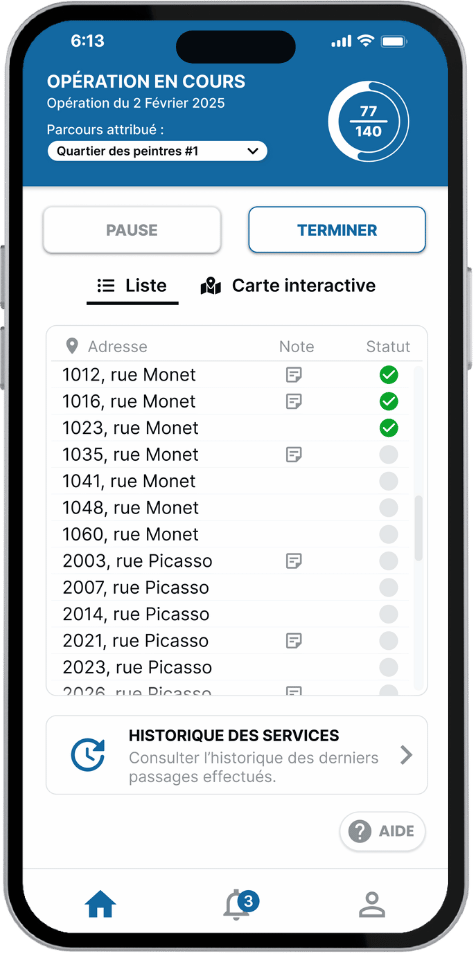 Application mobile opérateur SnowMate